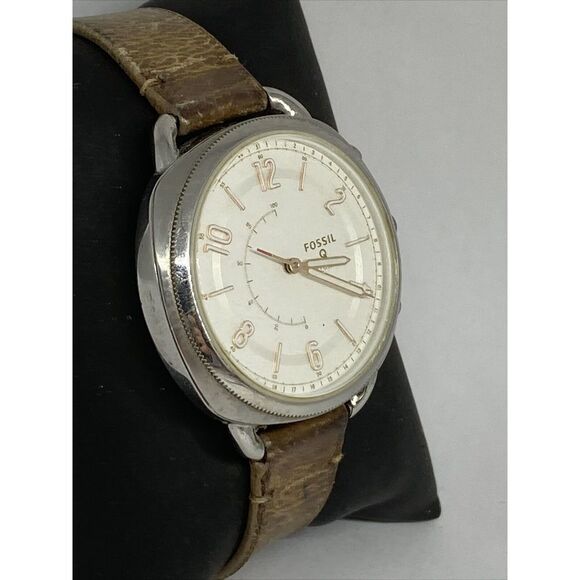 Fossil FTW1200 Women's Sand Leather Silver Analog Dial Hybrid Smartwatch XX707 - Picture 5 of 12